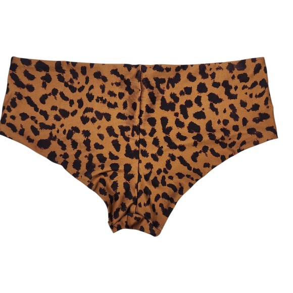 H&M Leopard Print Hipster Bikini Bottoms Brown Black Size 8 NEW - Picture 2 of 4